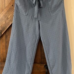 Casual Blue Wide-Leg Pants